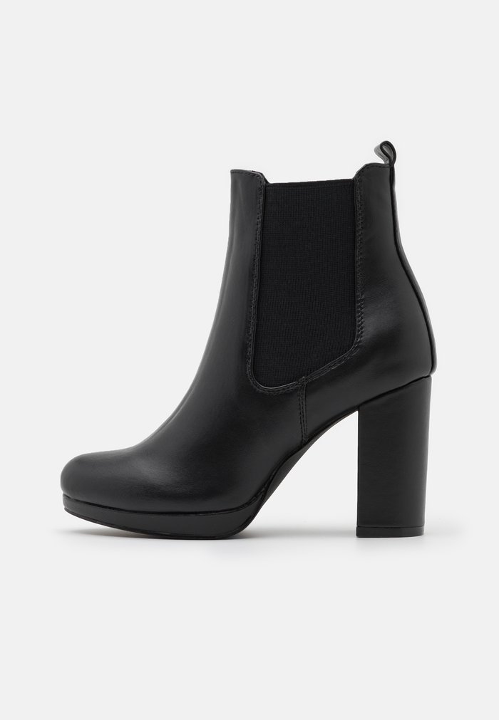 Bottines Anna Field Talons Block heel platform Slip on Noir Femme | QVA-0687473